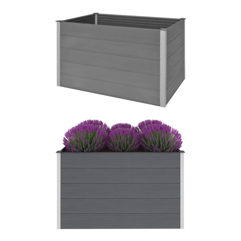 Letto Rialzato da Giardino in WPC 150x100x91 cm Grigio Letto Rialzato da Giardino in WPC 150x100x91 cm Grigio