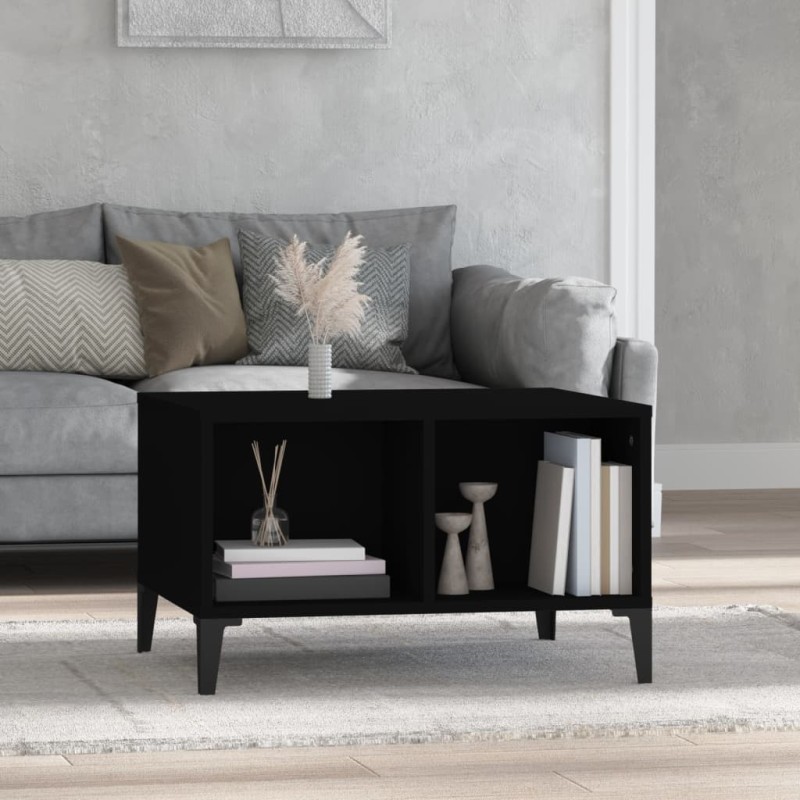 Tavolino da Salotto Nero 60x50x36,5 cm in Legno Multistrato Tavolino da Salotto Nero 60x50x36,5 cm in Legno Multistrato