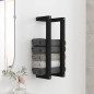 Portasciugamani Nero 23x18x60 cm in Legno Massello di Pino Portasciugamani Nero 23x18x60 cm in Legno Massello di Pino