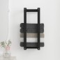 Portasciugamani Nero 23x18x60 cm in Legno Massello di Pino Portasciugamani Nero 23x18x60 cm in Legno Massello di Pino