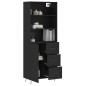 Credenza Nera 69,5x34x180 cm in Legno Multistrato Credenza Nera 69,5x34x180 cm in Legno Multistrato