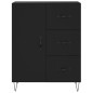 Credenza Nera 69,5x34x180 cm in Legno Multistrato Credenza Nera 69,5x34x180 cm in Legno Multistrato