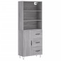 Credenza Grigio Sonoma 69,5x34x180 cm in Legno Multistrato Credenza Grigio Sonoma 69,5x34x180 cm in Legno Multistrato