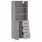 Credenza Grigio Sonoma 69,5x34x180 cm in Legno Multistrato Credenza Grigio Sonoma 69,5x34x180 cm in Legno Multistrato