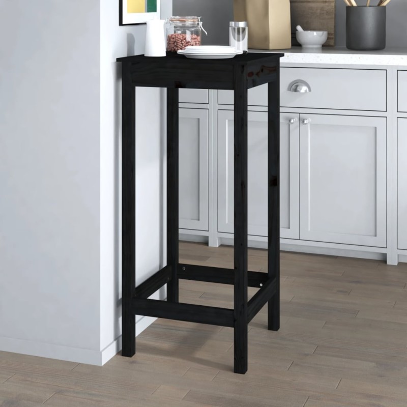Tavolo da Bar Nero 50x50x110 cm in Legno Massello di Pino Tavolo da Bar Nero 50x50x110 cm in Legno Massello di Pino