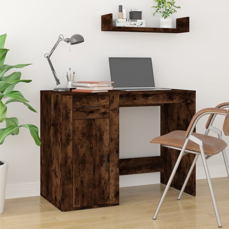 Scrivania Rovere Fumo 100x49x75 cm in Legno Multistrato Scrivania Rovere Fumo 100x49x75 cm in Legno Multistrato