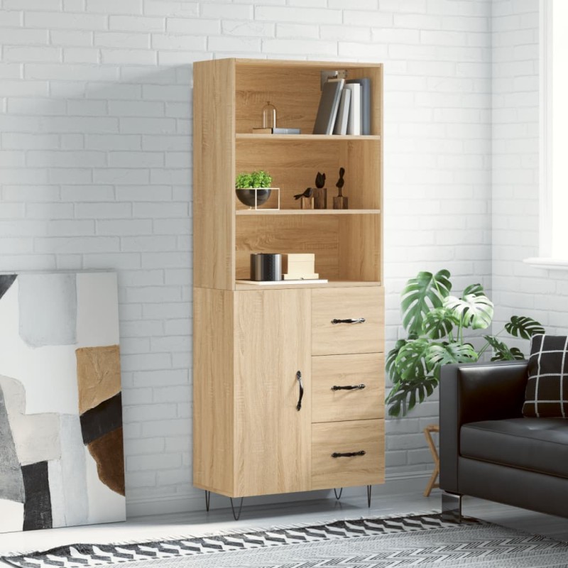 Credenza Rovere Sonoma 69,5x34x180 cm in Legno Multistrato Credenza Rovere Sonoma 69,5x34x180 cm in Legno Multistrato