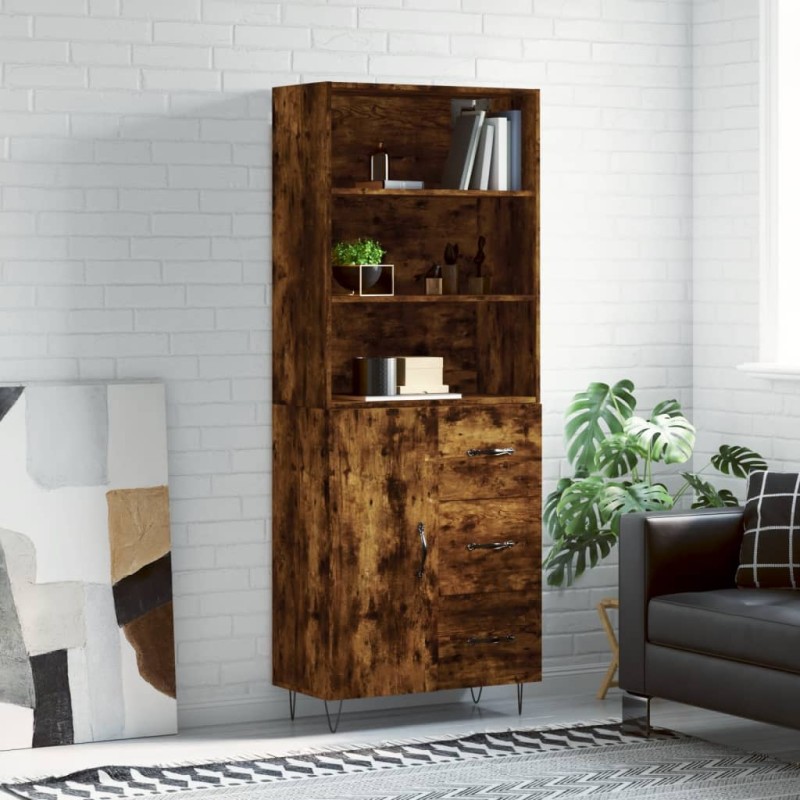 Credenza Rovere Fumo 69,5x34x180 cm in Legno Multistrato Credenza Rovere Fumo 69,5x34x180 cm in Legno Multistrato
