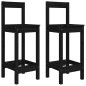 Sedie da Bar 2 pz Nere 40x41,5x112 cm Legno Massello di Pino Sedie da Bar 2 pz Nere 40x41,5x112 cm Legno Massello di Pino