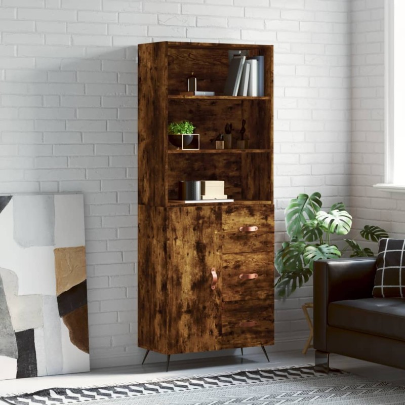 Credenza Rovere Fumo 69,5x34x180 cm in Legno Multistrato Credenza Rovere Fumo 69,5x34x180 cm in Legno Multistrato