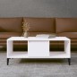 Tavolino da Salotto Bianco 90x50x36,5 cm in Legno Multistrato Tavolino da Salotto Bianco 90x50x36,5 cm in Legno Multistrato