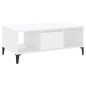 Tavolino da Salotto Bianco 90x50x36,5 cm in Legno Multistrato Tavolino da Salotto Bianco 90x50x36,5 cm in Legno Multistrato