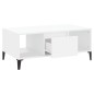 Tavolino da Salotto Bianco 90x50x36,5 cm in Legno Multistrato Tavolino da Salotto Bianco 90x50x36,5 cm in Legno Multistrato