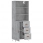 Credenza Grigio Cemento 69,5x34x180 cm in Legno Multistrato Credenza Grigio Cemento 69,5x34x180 cm in Legno Multistrato