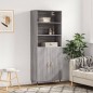 Credenza Grigio Sonoma 69,5x34x180 cm in Legno Multistrato Credenza Grigio Sonoma 69,5x34x180 cm in Legno Multistrato