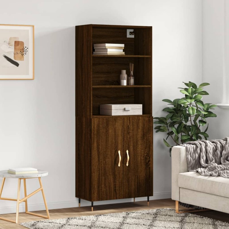 Credenza Rovere Marrone 69,5x34x180 cm in Legno Multistrato Credenza Rovere Marrone 69,5x34x180 cm in Legno Multistrato