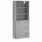 Credenza Grigio Sonoma 69,5x34x180 cm in Legno Multistrato Credenza Grigio Sonoma 69,5x34x180 cm in Legno Multistrato