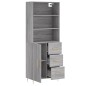 Credenza Grigio Sonoma 69,5x34x180 cm in Legno Multistrato Credenza Grigio Sonoma 69,5x34x180 cm in Legno Multistrato