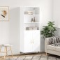 Credenza Bianco Lucido 69,5x34x180 cm in Legno Multistrato Credenza Bianco Lucido 69,5x34x180 cm in Legno Multistrato