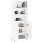 Credenza Bianco Lucido 69,5x34x180 cm in Legno Multistrato Credenza Bianco Lucido 69,5x34x180 cm in Legno Multistrato