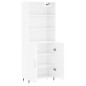 Credenza Bianco Lucido 69,5x34x180 cm in Legno Multistrato Credenza Bianco Lucido 69,5x34x180 cm in Legno Multistrato