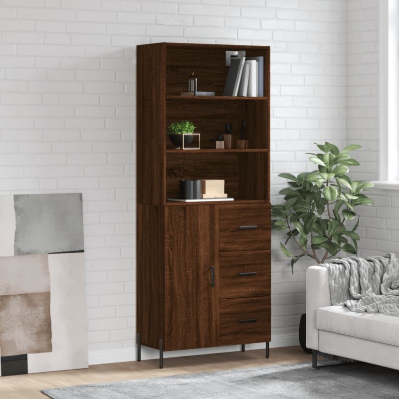 Credenza Rovere Marrone 69,5x34x180 cm in Legno Multistrato Credenza Rovere Marrone 69,5x34x180 cm in Legno Multistrato