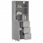Credenza Grigio Sonoma 69,5x34x180 cm in Legno Multistrato Credenza Grigio Sonoma 69,5x34x180 cm in Legno Multistrato