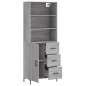 vidaXL Credenza Grigio Sonoma 69,5x34x180 cm in Legno Multistrato vidaXL Credenza Grigio Sonoma 69,5x34x180 cm in Legno Multistrato