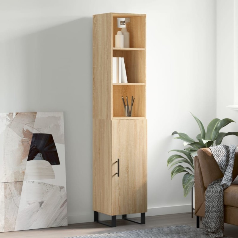 Credenza Rovere Sonoma 34,5x34x180 cm in Legno Multistrato Credenza Rovere Sonoma 34,5x34x180 cm in Legno Multistrato