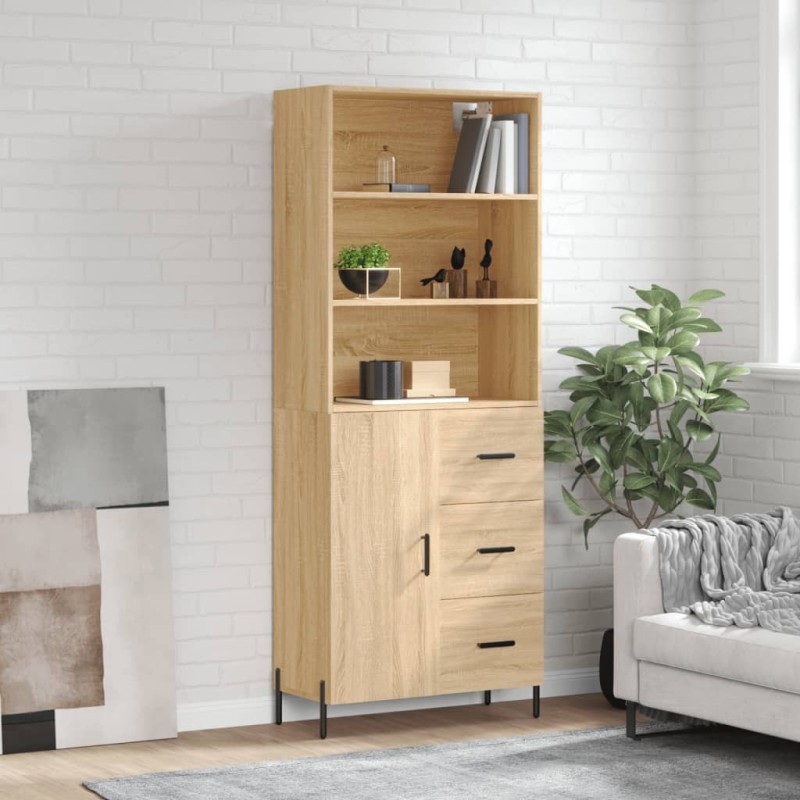 Credenza Rovere Sonoma 69,5x34x180 cm in Legno Multistrato Credenza Rovere Sonoma 69,5x34x180 cm in Legno Multistrato