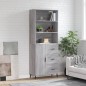 Credenza Grigio Sonoma 69,5x34x180 cm in Legno Multistrato Credenza Grigio Sonoma 69,5x34x180 cm in Legno Multistrato