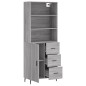 Credenza Grigio Sonoma 69,5x34x180 cm in Legno Multistrato Credenza Grigio Sonoma 69,5x34x180 cm in Legno Multistrato