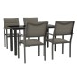 Set da Pranzo da Giardino 5 pz Nero in Acciaio e Textilene Set da Pranzo da Giardino 5 pz Nero in Acciaio e Textilene