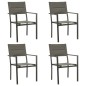 Set da Pranzo da Giardino 5 pz Nero in Acciaio e Textilene Set da Pranzo da Giardino 5 pz Nero in Acciaio e Textilene