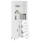 Credenza Bianca 69,5x34x180 cm in Legno Multistrato Credenza Bianca 69,5x34x180 cm in Legno Multistrato
