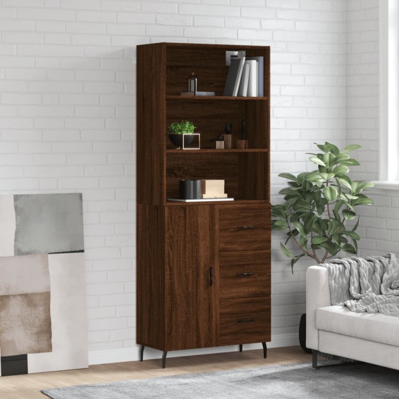Credenza Rovere Marrone 69,5x34x180 cm in Legno Multistrato Credenza Rovere Marrone 69,5x34x180 cm in Legno Multistrato