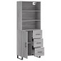 Credenza Grigio Sonoma 69,5x34x180 cm in Legno Multistrato Credenza Grigio Sonoma 69,5x34x180 cm in Legno Multistrato