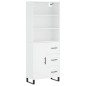 Credenza Bianca 69,5x34x180 cm in Legno Multistrato Credenza Bianca 69,5x34x180 cm in Legno Multistrato