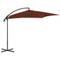 Ombrellone a Sbalzo con Palo in Acciaio 250x250 cm Terracotta Ombrellone a Sbalzo con Palo in Acciaio 250x250 cm Terracotta