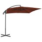 Ombrellone a Sbalzo con Palo in Acciaio 250x250 cm Terracotta Ombrellone a Sbalzo con Palo in Acciaio 250x250 cm Terracotta