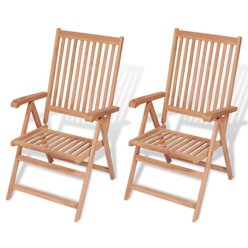 vidaXL Sedie Reclinabili da Giardino 2 pz in Legno Massello di Teak vidaXL Sedie Reclinabili da Giardino 2 pz in Legno Massello di Teak