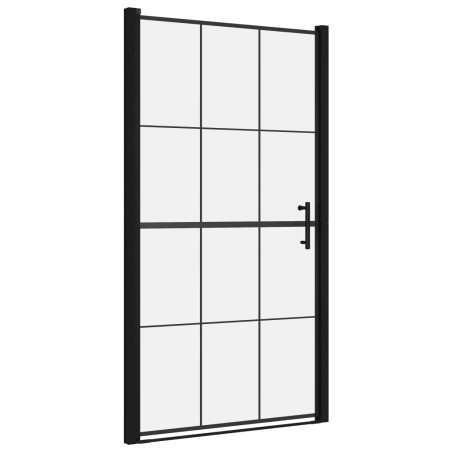 Porta per Doccia in Vetro Temperato 100x178 cm Nera