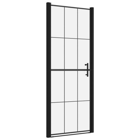 vidaXL Porta per Doccia in Vetro Temperato 91x195 cm Nera