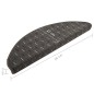 Tappetini per Scale 15 pz Antracite 56x17x3 cm Tappetini per Scale 15 pz Antracite 56x17x3 cm