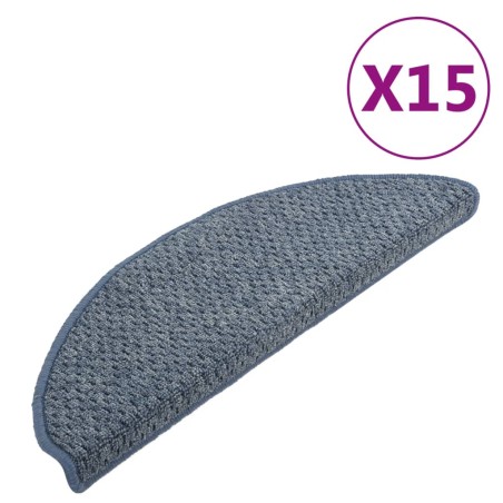 Tappetini per Scale 15 pz Blu 65x21x4 cm
