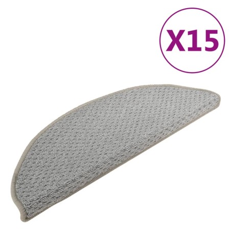 Tappetini per Scale 15 pz Grigi 65x21x4 cm
