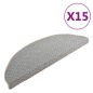 Tappetini per Scale 15 pz Grigi 65x21x4 cm