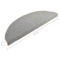 Tappetini per Scale 15 pz Grigi 65x21x4 cm