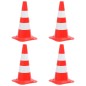 Set Coni Segnaletici Stradali Riflettenti 4pz Rosso Bianco 50cm Set Coni Segnaletici Stradali Riflettenti 4pz Rosso Bianco 50cm