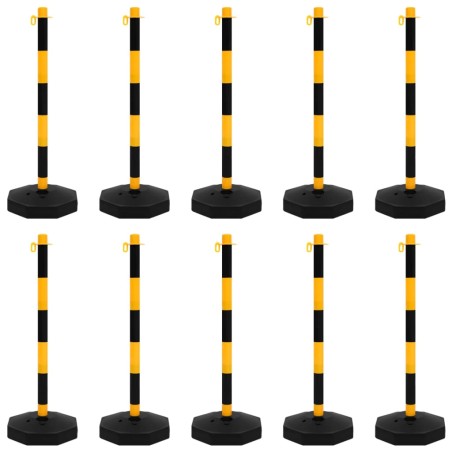 Set di Pali Stradali con Catena in Plastica di 10 m